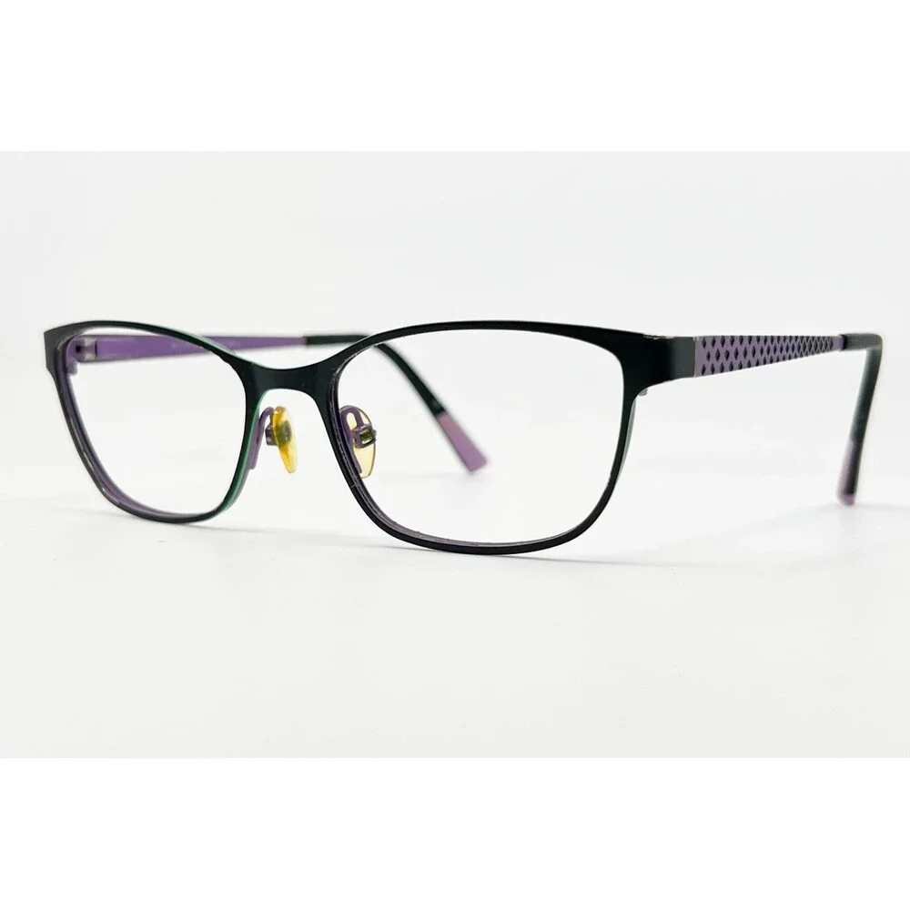 B.U.M. Equipment Eyeglasses Women Black Purple Amazing Oval Frames 51-16-135